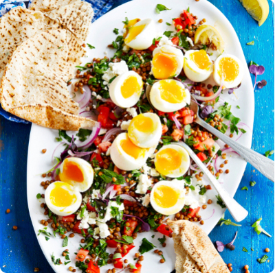 Recipe Lentil and Soft-Boiled Egg Tabouleh - 5 servings - FRIJE