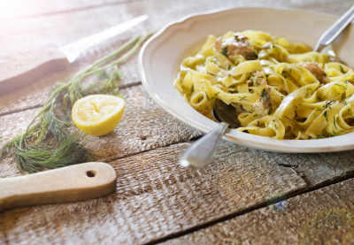 Recipe COD WITH MUSHROOMS AND TAGLIATELLE - FRIJE