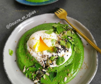 Recipe Turkish-style egg with low-sugar and low-GI pea cream - FRIJE