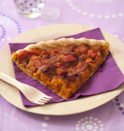 Recipe Pumpkin, onion, and bacon tart - FRIJE