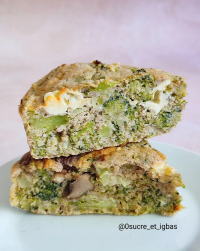 Recipe Crustless Broccoli & Mushroom Quiche, Sugar-Free & Low Glycemic Index - FRIJE