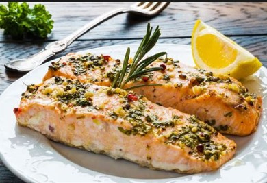 Recipe Steamed Salmon, Cauliflower and Broccoli. Lemon Sauce - FRIJE