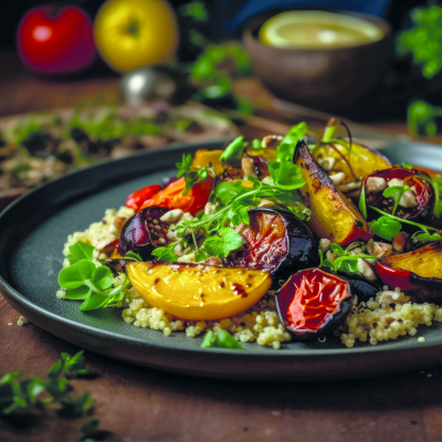 Recipe Roasted Vegetable Quinoa Salad - Healthy Fat-Free Dish - FRIJE