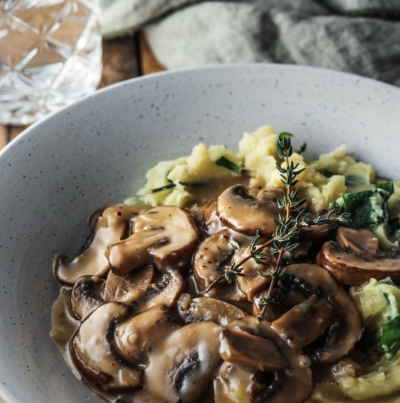 Recipe Spinach Mashed Potatoes with Mushroom Stew - FRIJE