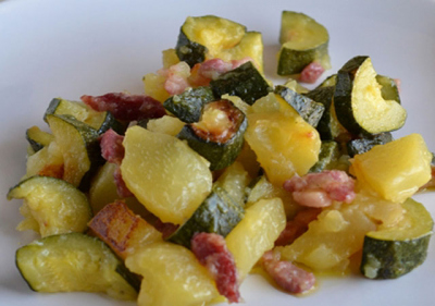 Recipe Zucchini and Potato Sauté with Bacon WW - FRIJE